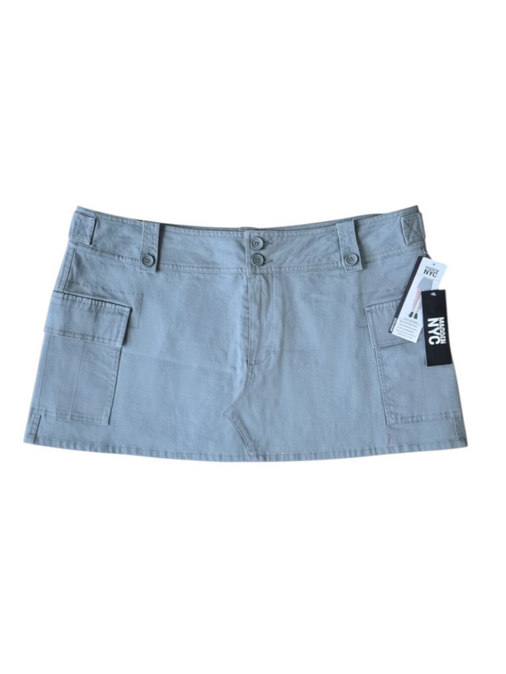 Madden NYC Women's Utility Cargo Skort XL, XXL Pockets Zipper Button Olive Green - Picture 6 of 9